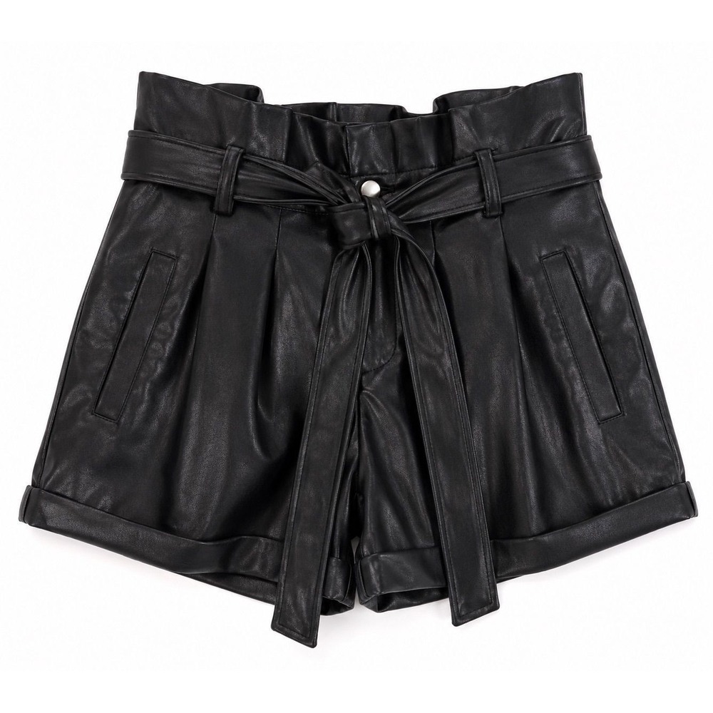 Faux leather shorts no size tag